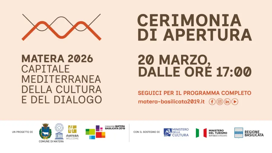 Matera 2026, si accendono i riflettori: il 20 marzo la cerimonia inaugurale