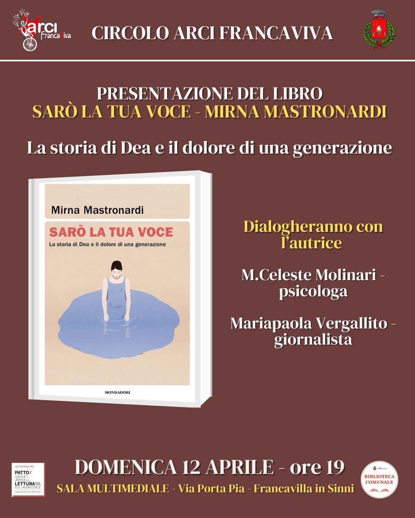A Francavilla in Sinni la presentazione di “Sarò la tua voce”: un racconto che accende consapevolezza
